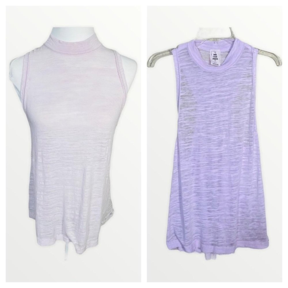 Free People Purple Oversized Burnout Tank Top XS